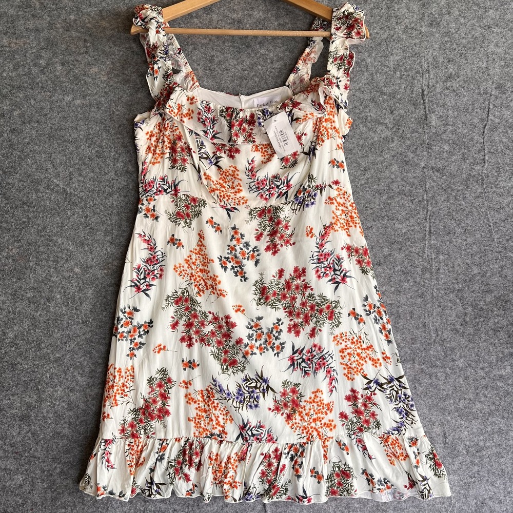 Park & Fifth Jubilee Mini Dress‎ Womens XL Floral Ruffle Sleeveless Sayulita NWT